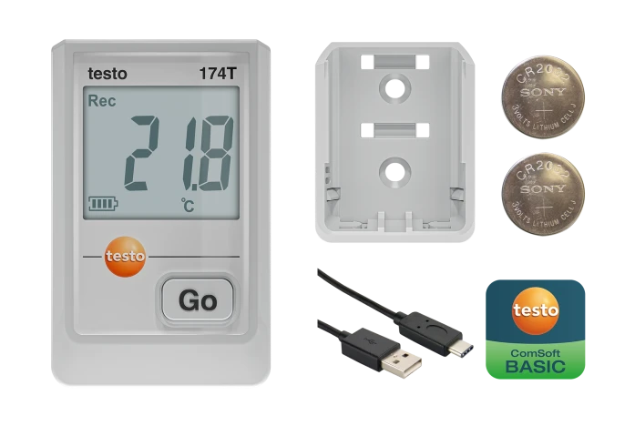 Testo 174 T - Miniatúrny záznamník teploty s USB-C -30 až +70 °C